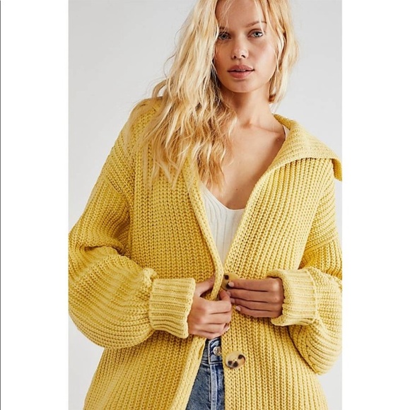 NWT Free People Swim Too Deep Cardi Small XS Limon - Picture 1 of 13